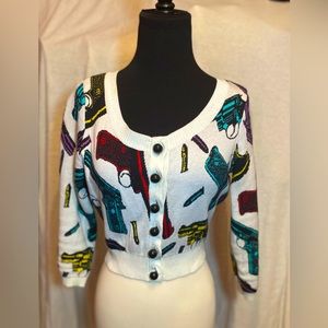 Betsey Johnson Toy Gun Cardigan Sweater